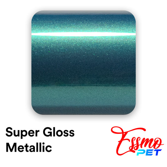 PET Super Gloss Metallic Peacock Green Vinyl Wrap