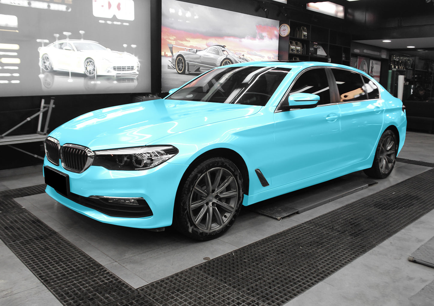 Super Gloss Metallic Turquoise Blue Vinyl Wrap