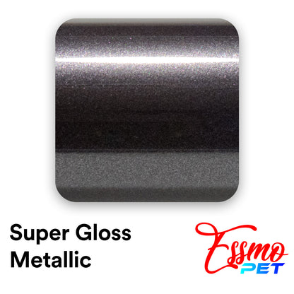 PET Super Gloss Metallic Dark Gray Vinyl Wrap