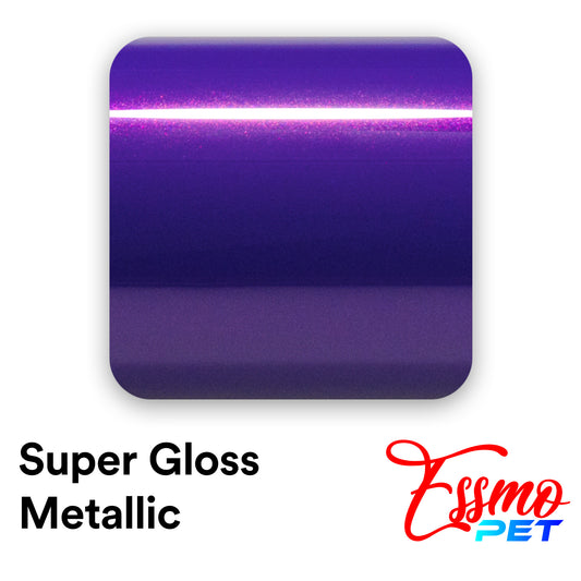 PET Super Gloss Metallic Mauvine Blue Vinyl Wrap