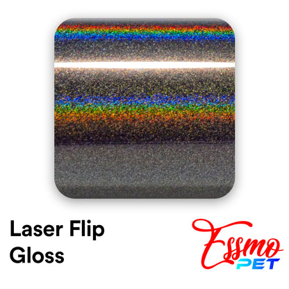 PET Laser Flip Gloss Rainbow Gray Vinyl Wrap