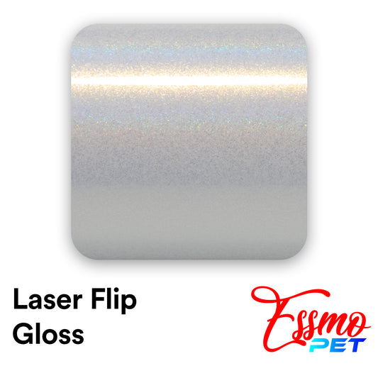 PET Laser Flip Gloss White Vinyl Wrap