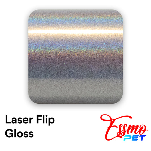 PET Laser Flip Gloss Silver Vinyl Wrap