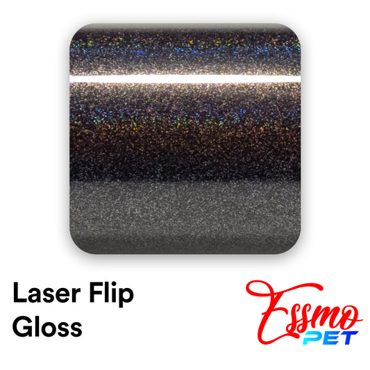 PET Laser Flip Gloss Black Vinyl Wrap