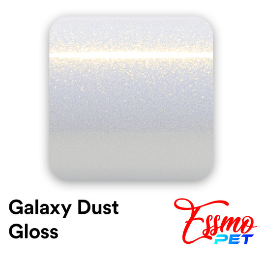 PET Galaxy Dust Gloss White Gold Vinyl Wrap