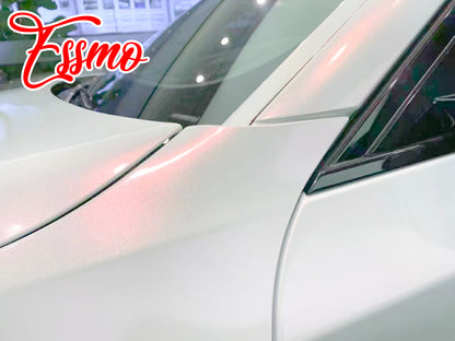 PET Galaxy Dust Gloss White Red Vinyl Wrap