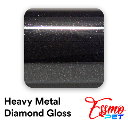 PET Heavy Metal Diamond Gloss Midnight Black Vinyl Wrap