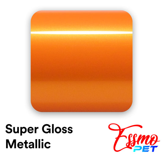 PET Super Gloss Metallic Flame Orange Vinyl Wrap