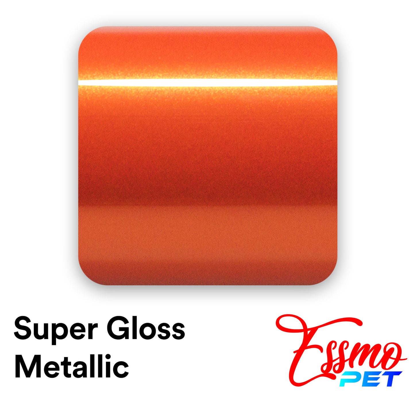 PET Super Gloss Metallic Molten Orange Vinyl Wrap