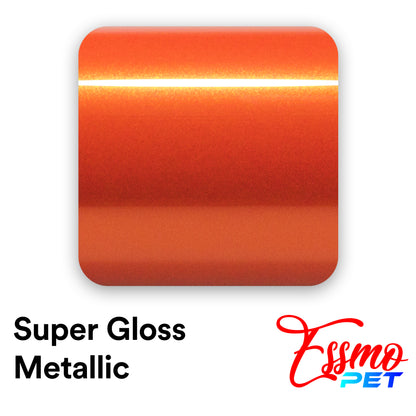 PET Super Gloss Metallic Molten Orange Vinyl Wrap