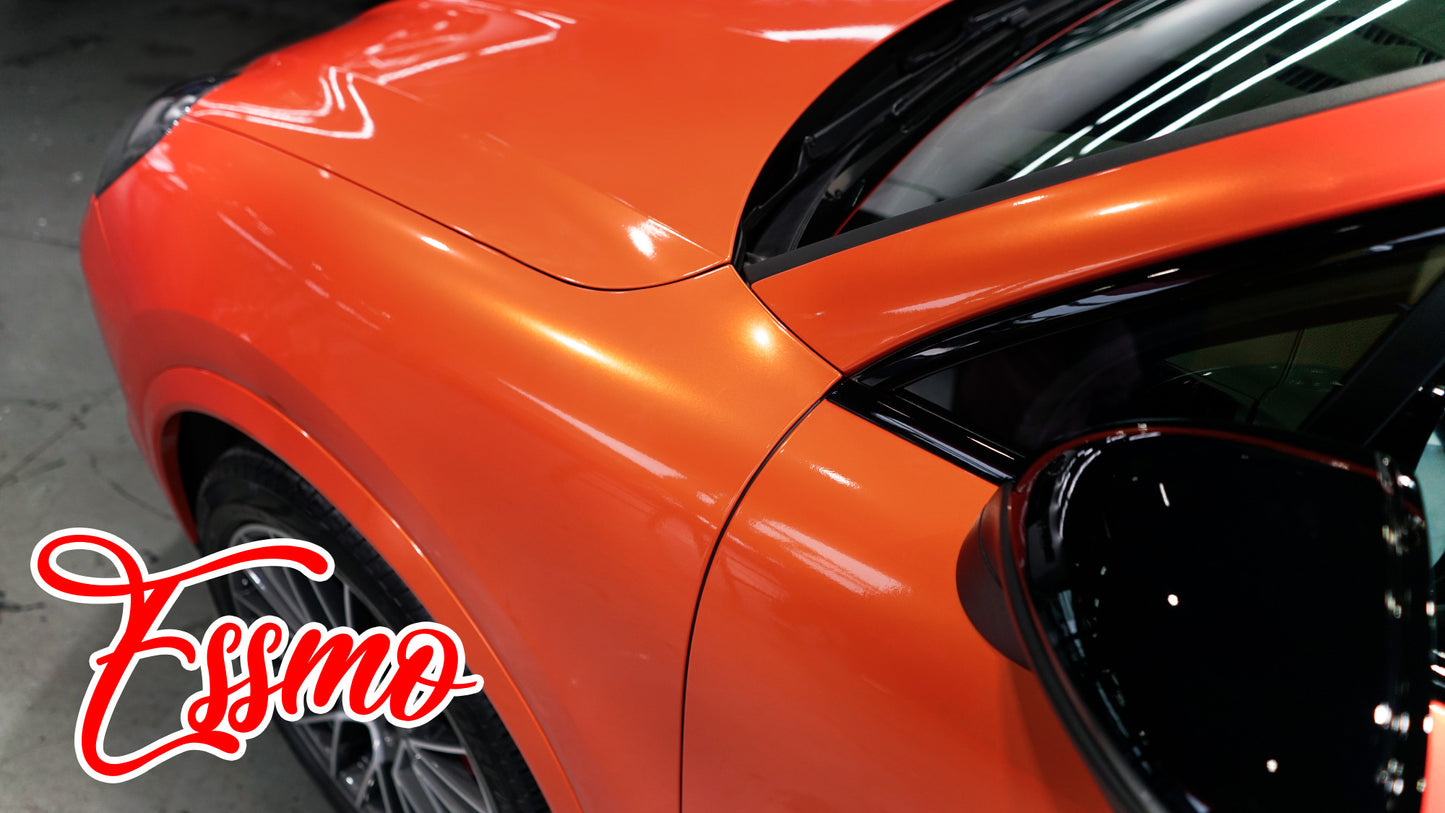 PET Super Gloss Metallic Molten Orange Vinyl Wrap