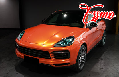 PET Super Gloss Metallic Molten Orange Vinyl Wrap