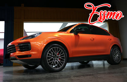 PET Super Gloss Metallic Molten Orange Vinyl Wrap