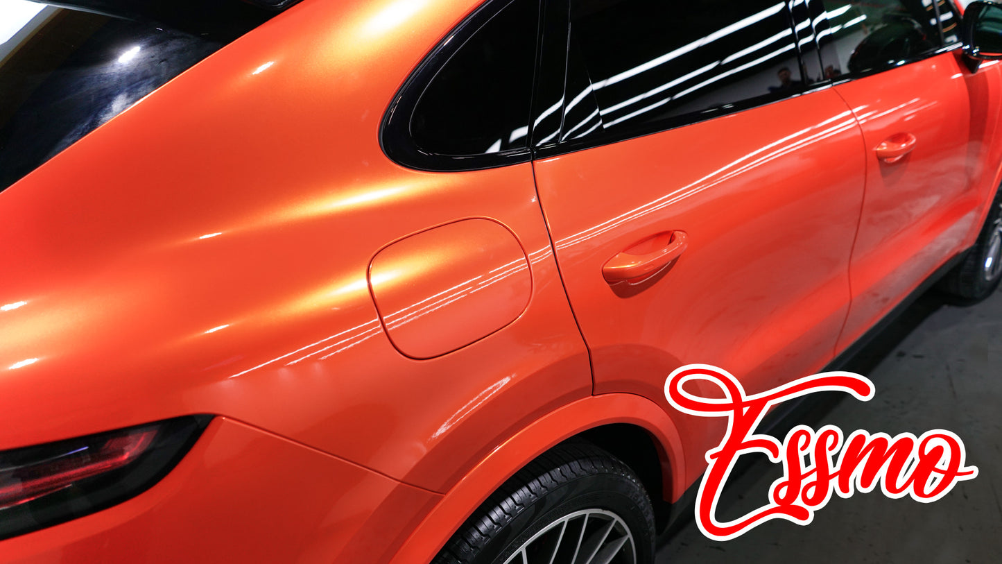 PET Super Gloss Metallic Molten Orange Vinyl Wrap