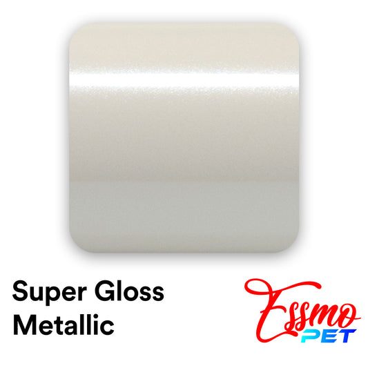 PET Super Gloss Metallic Shell White Vinyl Wrap