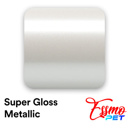 PET Super Gloss Metallic Pearl White Vinyl Wrap