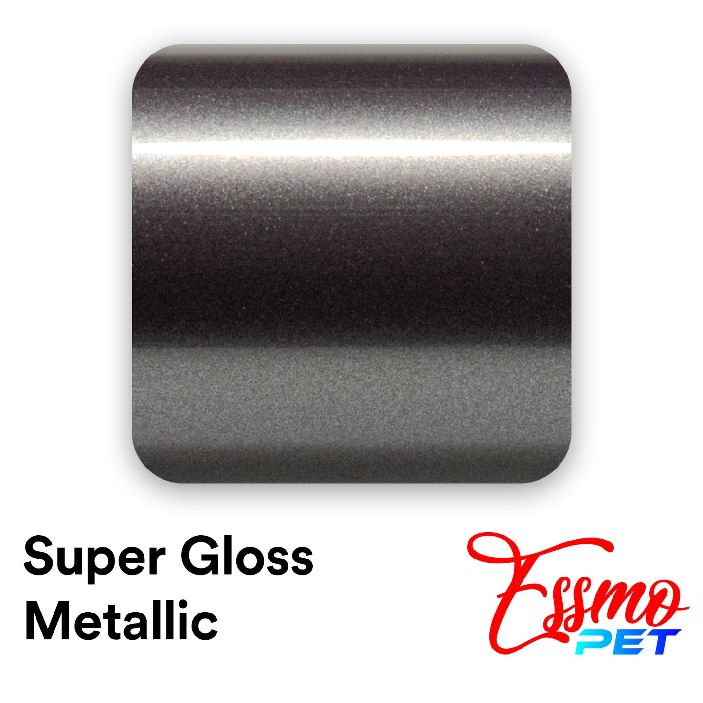 PET Super Gloss Metallic Steel Gray Vinyl Wrap