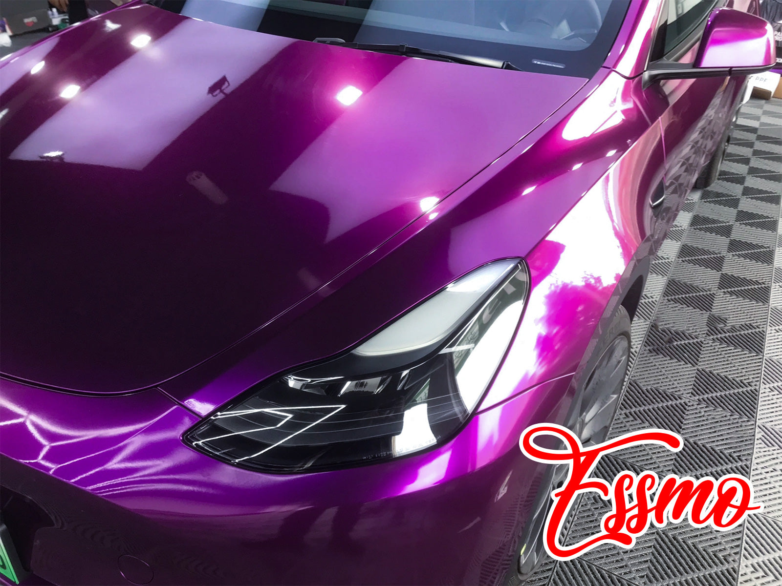 PET Super Gloss Metallic Magenta Purple Vinyl Wrap – Essmovinyl