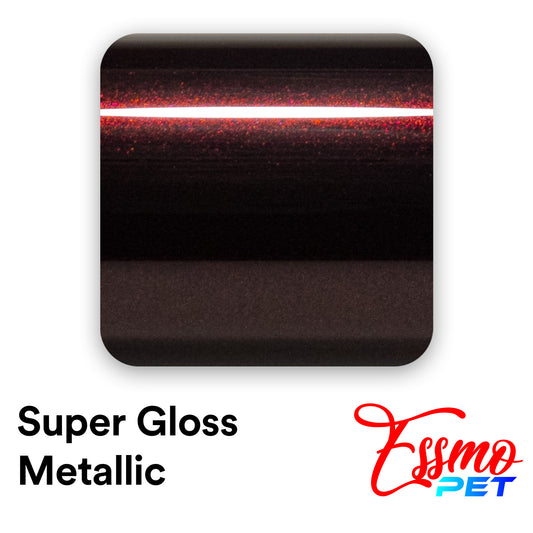 PET Super Gloss Metallic Rose Black Vinyl Wrap