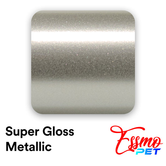 PET Super Gloss Metallic Platinum Silver Vinyl Wrap