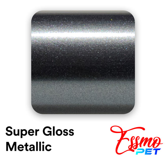 PET Super Gloss Metallic Shadow Gray Vinyl Wrap