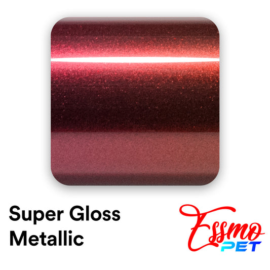 PET Super Gloss Metallic Vampire Red Vinyl Wrap