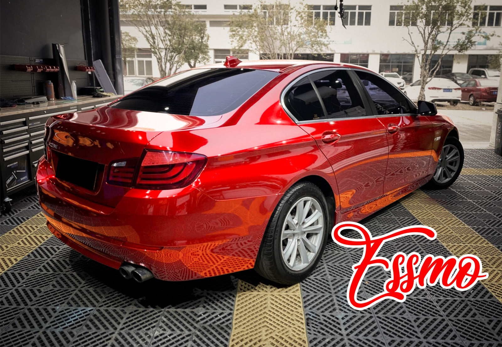 Gloss Metallic Soul Red Vinyl Wrap for Cars PET Liner