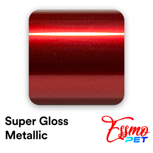 PET Super Gloss Metallic Cherry Red Vinyl Wrap