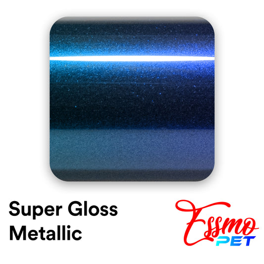 PET Super Gloss Metallic Shadow Blue Vinyl Wrap