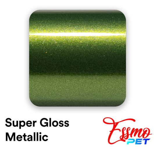 PET Super Gloss Metallic Mamba Green Vinyl Wrap