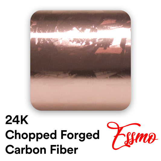 24K Chopped Forged Carbon Fiber Gloss Rose Gold Vinyl Wrap