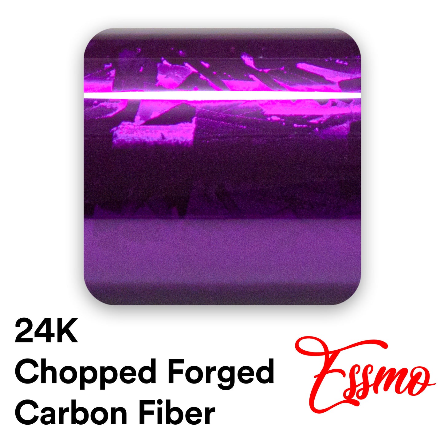 24K Chopped Forged Carbon Fiber Gloss Royal Purple Vinyl Wrap