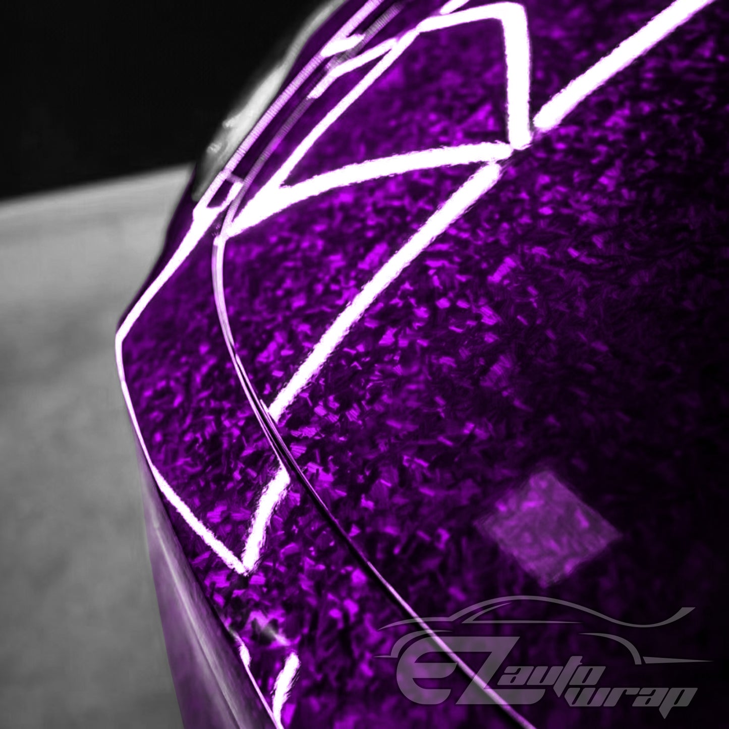 24K Chopped Forged Carbon Fiber Gloss Royal Purple Vinyl Wrap