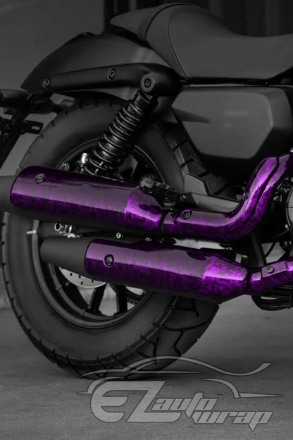 24K Chopped Forged Carbon Fiber Gloss Royal Purple Vinyl Wrap