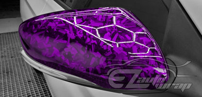 24K Chopped Forged Carbon Fiber Gloss Royal Purple Vinyl Wrap