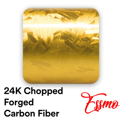 24K Chopped Forged Carbon Fiber Gloss Gold Vinyl Wrap