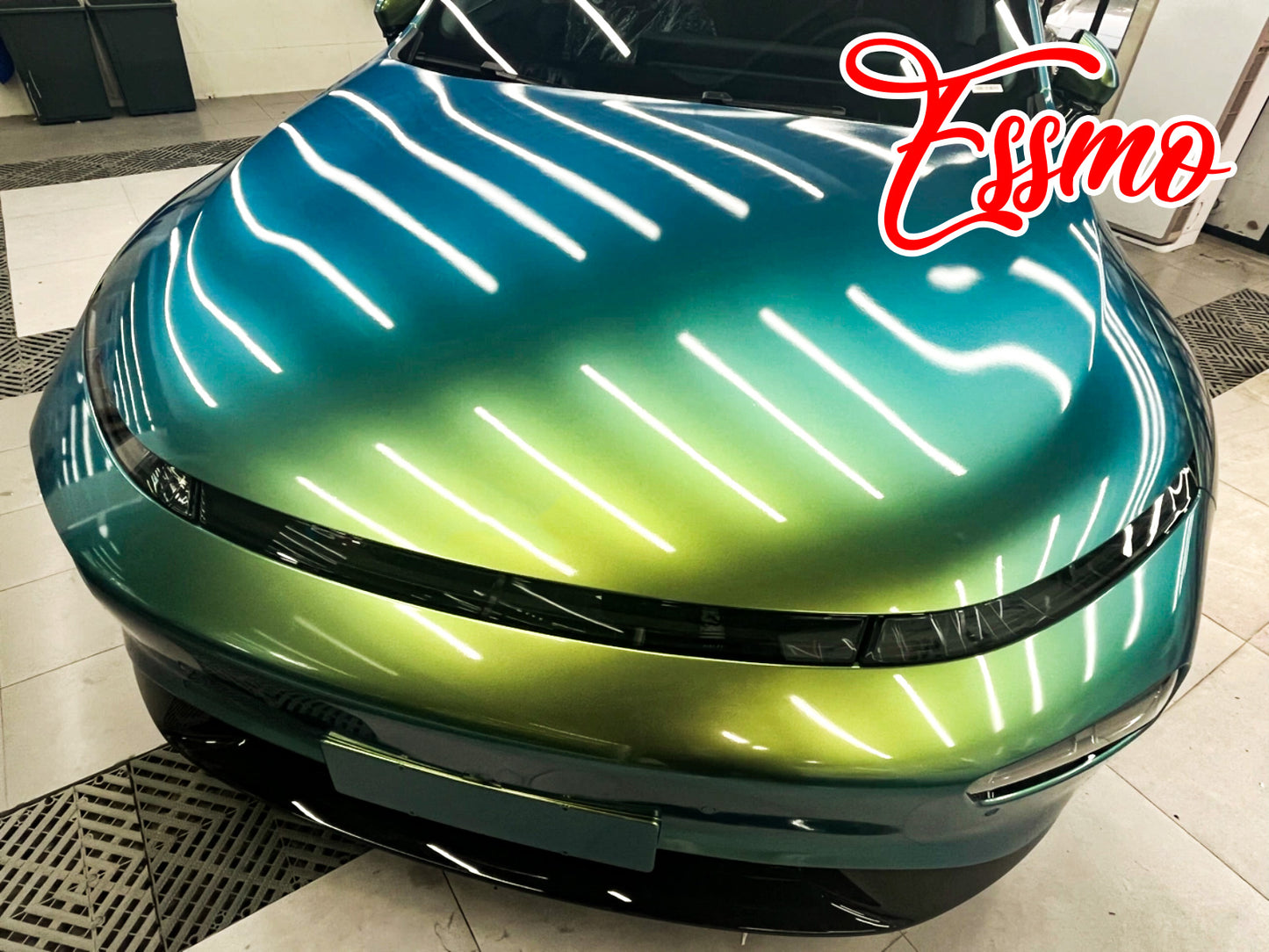 PET Galaxy Dust Gloss Spring Green Vinyl Wrap