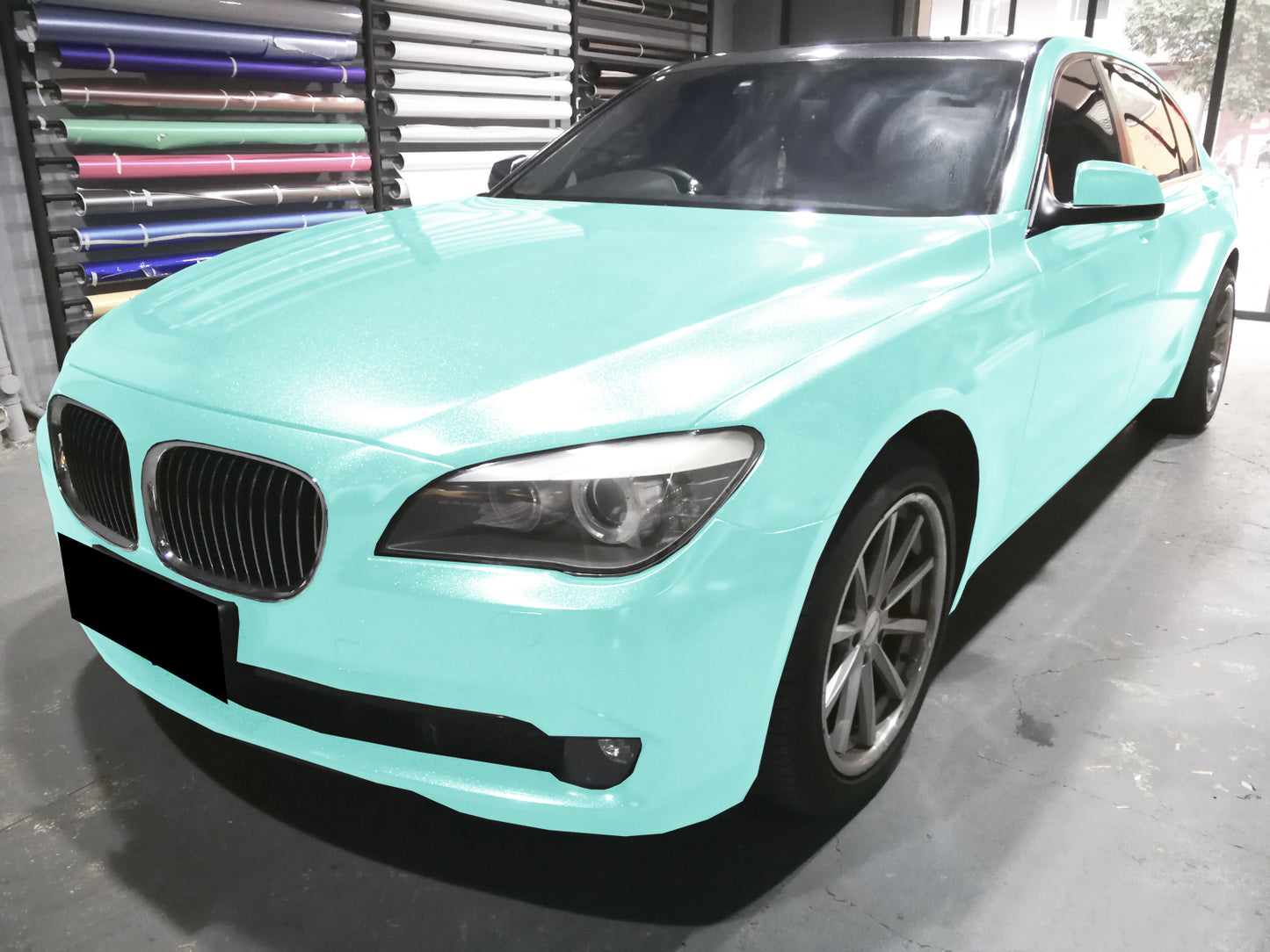 Sparkle Teal Gloss Glitter Vinyl Wrap