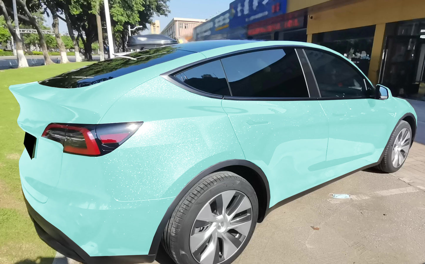 Sparkle Teal Gloss Glitter Vinyl Wrap