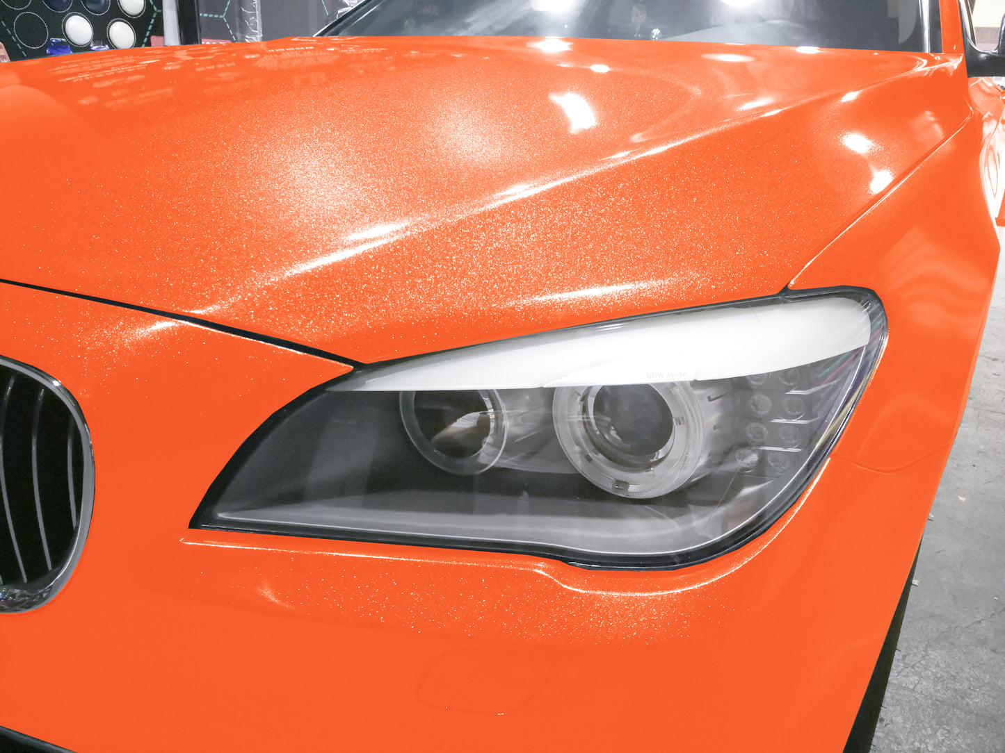 Sparkle Orange Gloss Glitter Vinyl Wrap