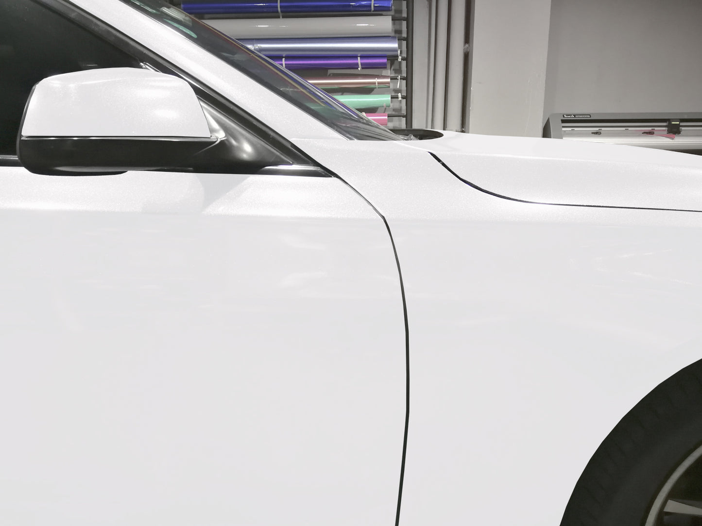 Sparkle White Gloss Glitter Vinyl Wrap