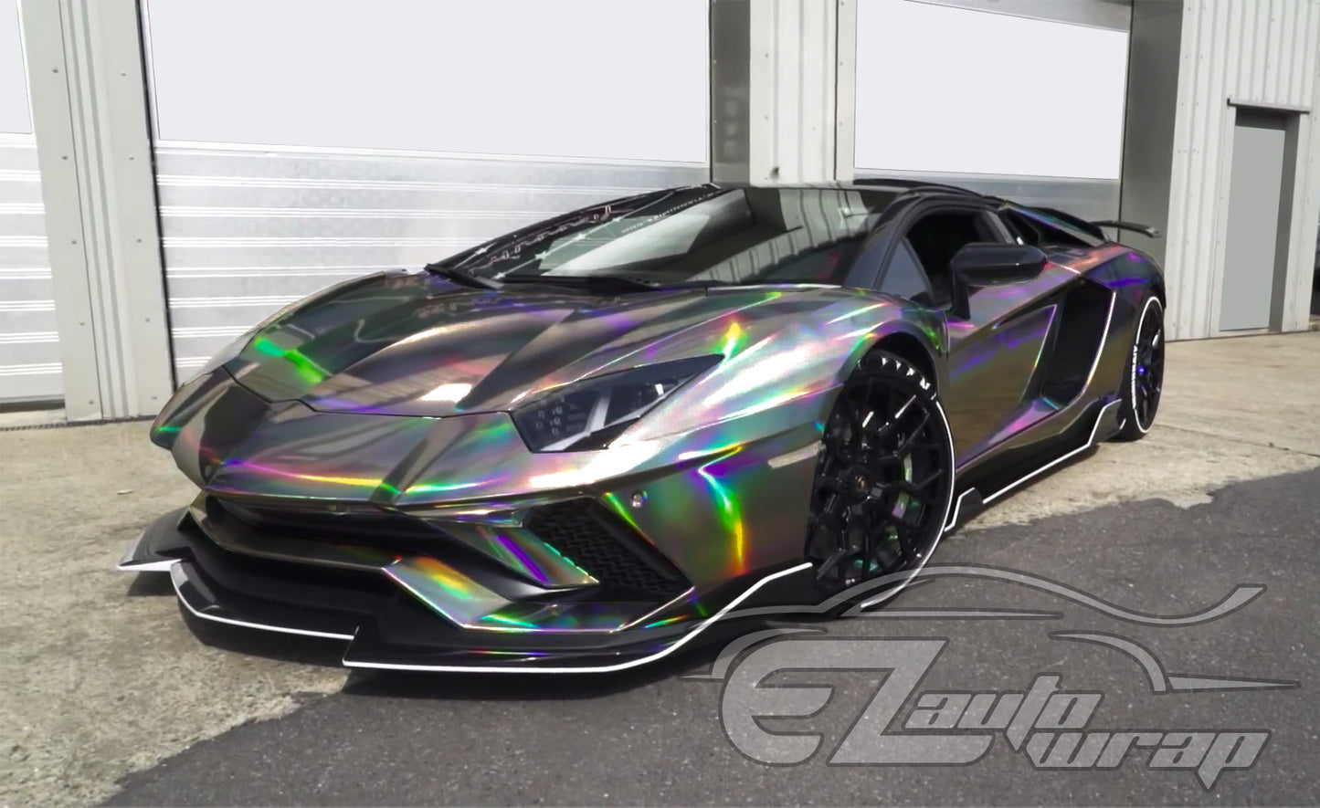 Holographic Black Vinyl Wrap