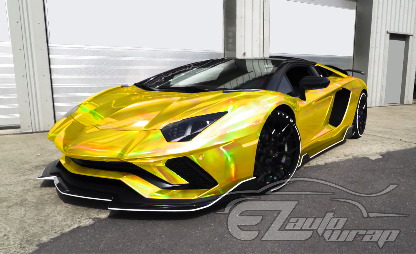 Holographic Yellow Vinyl Wrap