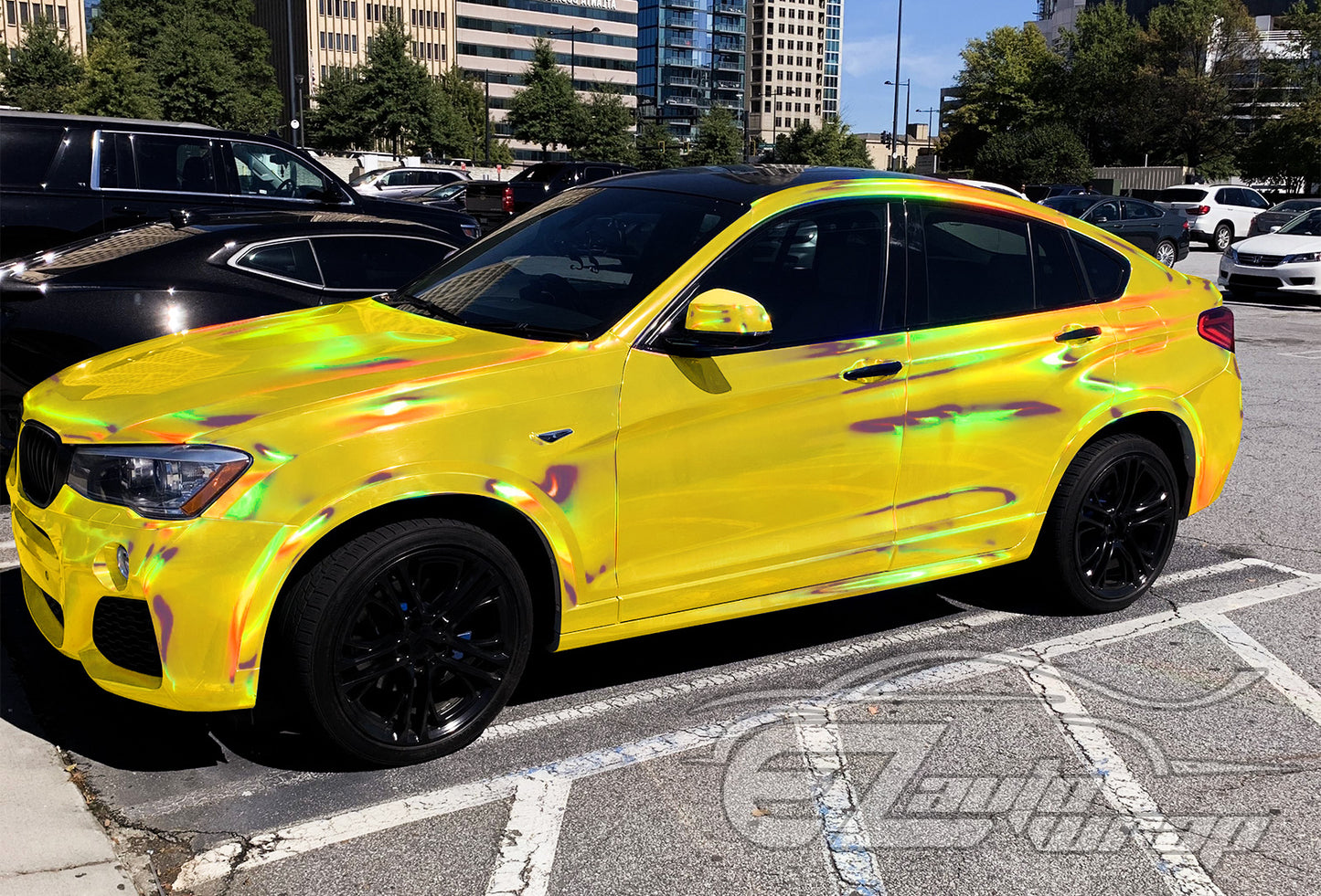 Holographic Yellow Vinyl Wrap