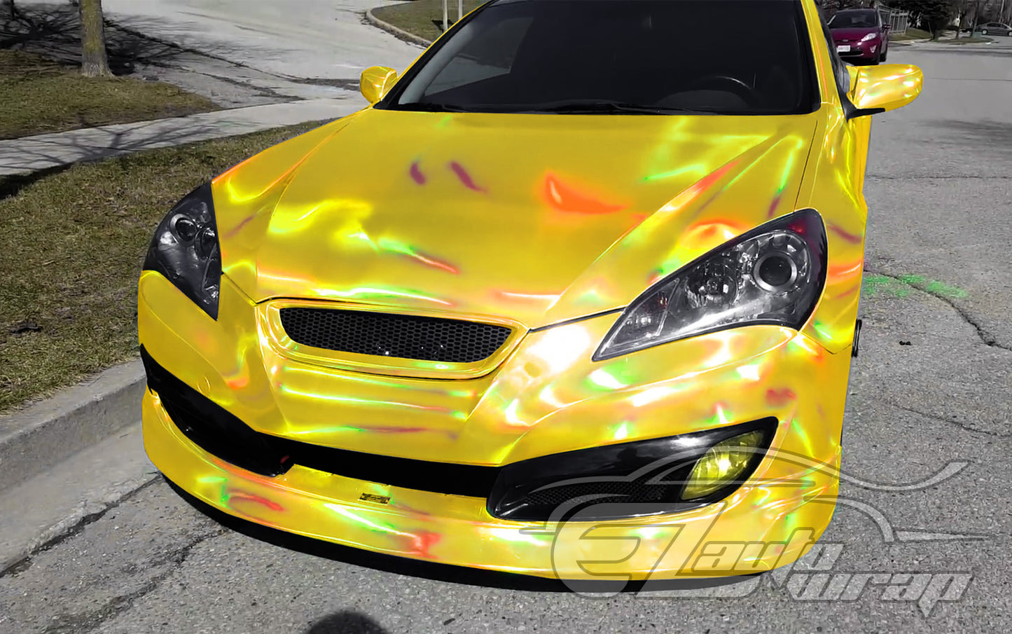 Holographic Yellow Vinyl Wrap