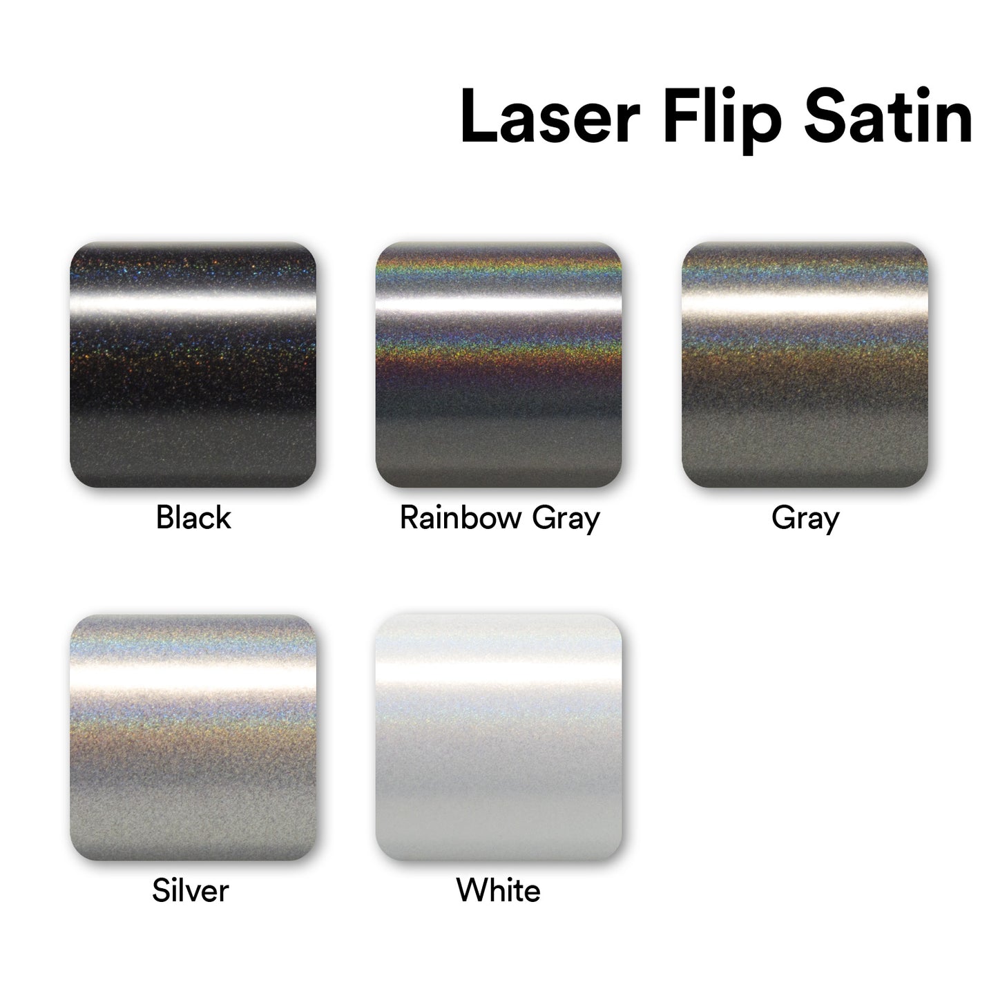 Laser Flip Satin White Vinyl Wrap