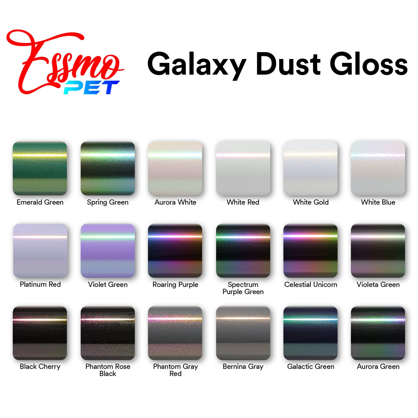 PET Galaxy Dust Gloss Platinum Red Vinyl Wrap