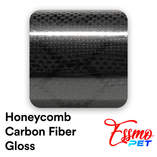 PET Honeycomb Carbon Fiber Gloss Black Hex Vinyl Wrap