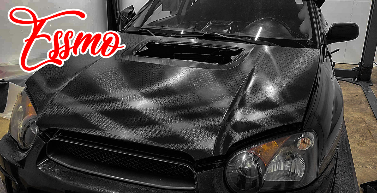 PET Honeycomb Carbon Fiber Gloss Black Hex Vinyl Wrap