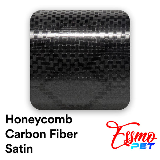 PET Honeycomb Carbon Fiber Satin Black Hex Vinyl Wrap